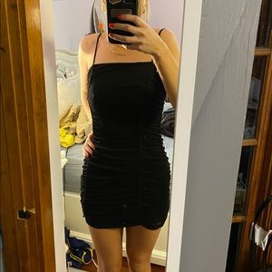 Free people body con rouched black dress